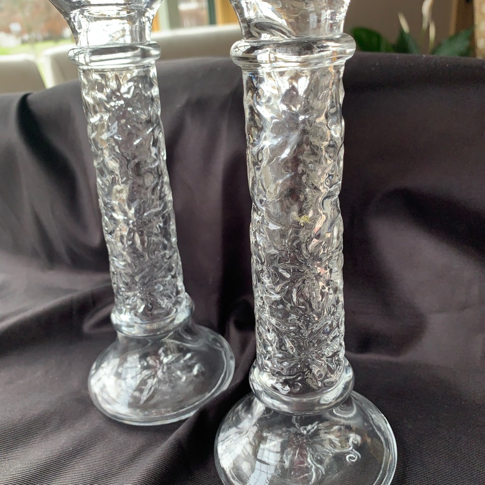 Princess House Fantasia #590 Tapered Candle Stick Holder Set